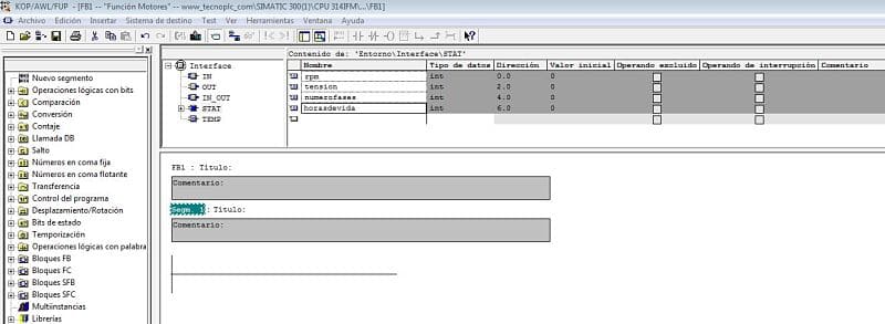 FB Step 7 : cómo crear una Función FB con datos multiinstancia Step 7