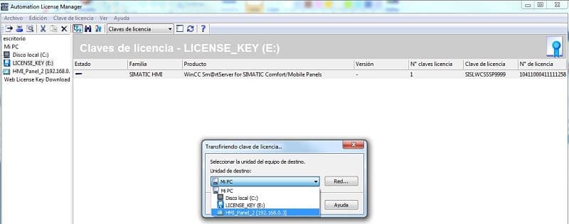 Seleccionar el HMI para instalar licencia smart en ella.