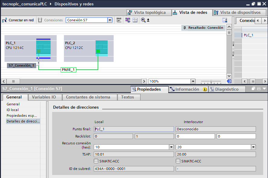 Asignar los Detalles de direcciones.