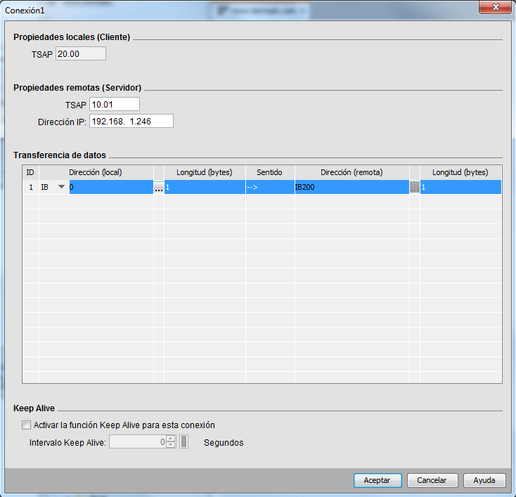 Comunicación LOGO S7-1200 Configurar los datos a transferir entre dispositivos.