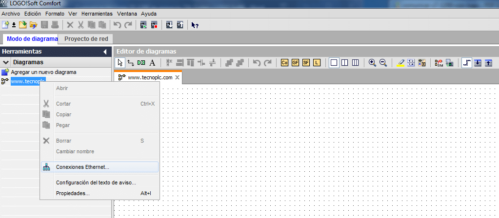Comunicación LOGO S7-1200 Propiedades conexión ethernet en Logo.