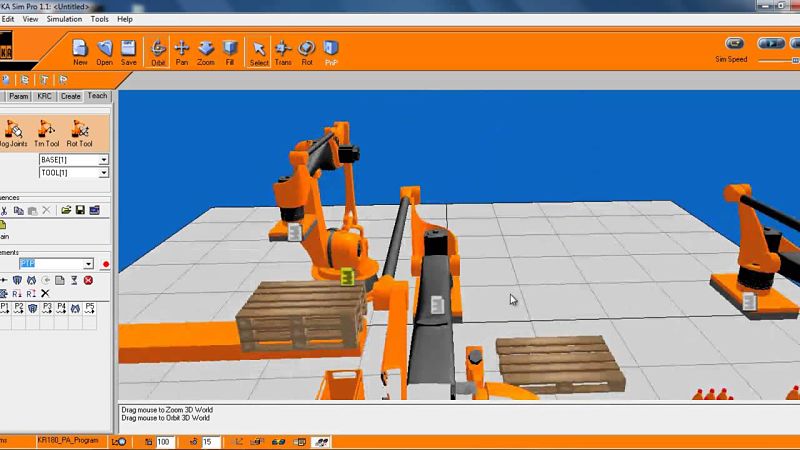 Simulación de Robots Kuka enseñan a estudiantes el control del proceso.