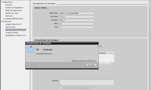 Actualizar Firmware V4.0 de CPU S7-1200 que tiene Firmware V4.1
