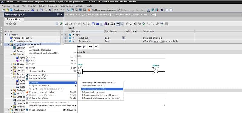 Compilar Hardware del proyecto TIA Portal.