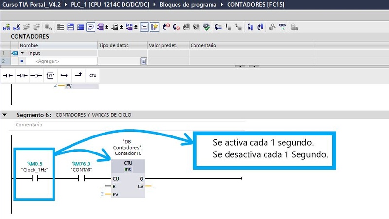 Utilización de clock 1 Hz para contar procesos cada 1 segundo