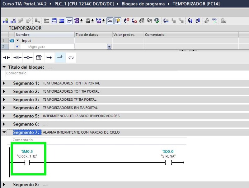 Activar una salida intermitente con un simple contacto en serie con la salida del PLC