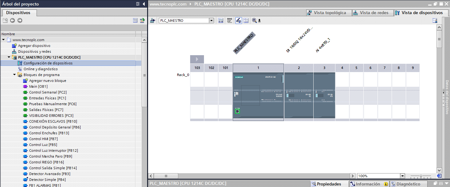 Configuración de dispositivos de nuestro proyecto.