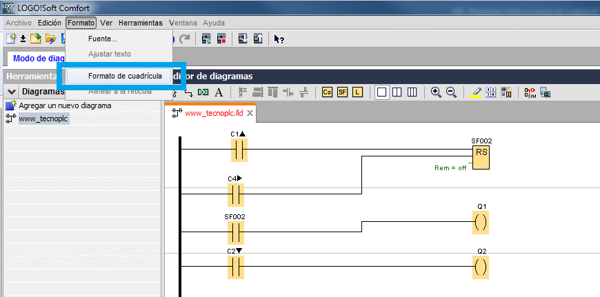 Acceder al cambio de la cuadrícula.