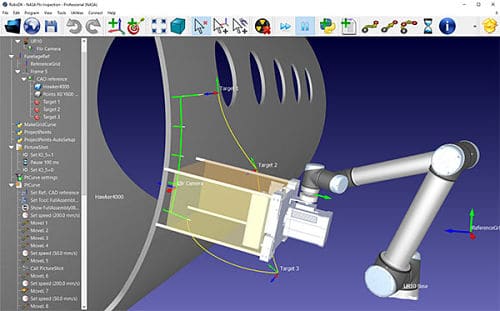 El software ROBODK ayuda en la inspección robótica de las aeronaves.