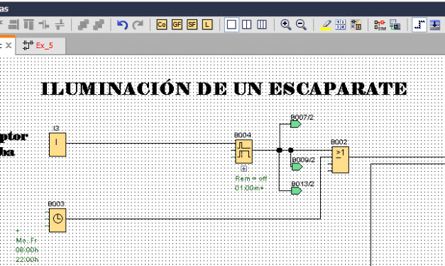 Iluminación escaparate programación en LOGO 8.