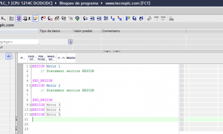 Región en SCL en programa TIA Portal V15