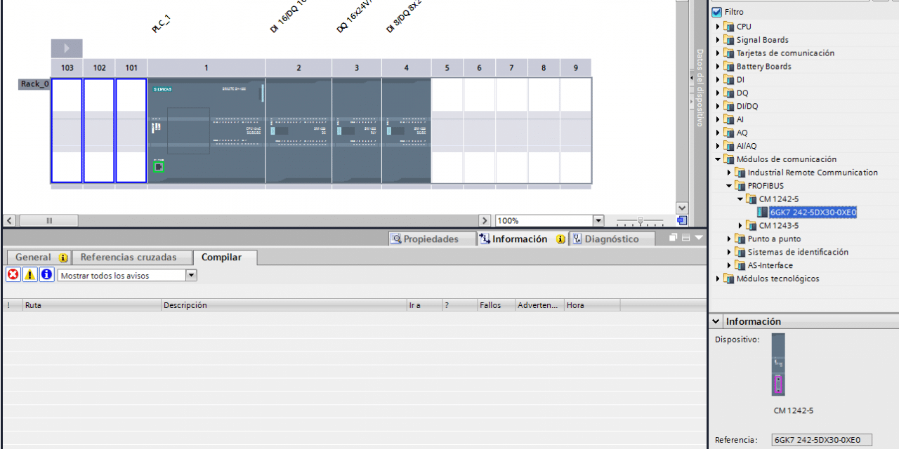 Añadir Hardware Profibus S7-1200 en TIA Portal para una red