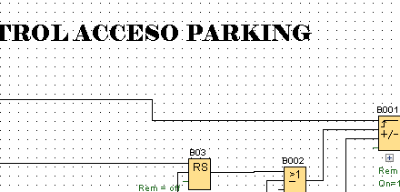 Acceso parking de vehículos con programación LOGO 8.