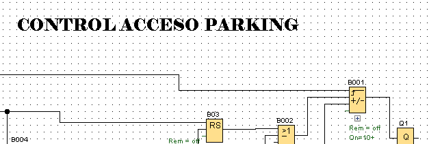 Acceso parking de vehículos con programación LOGO 8.
