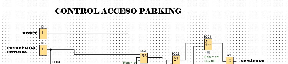 Acceso parking de vehículos con programación LOGO 8.