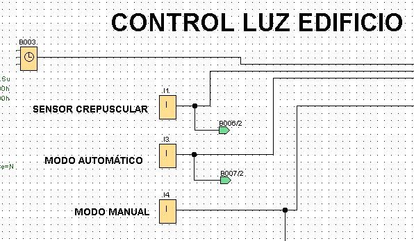 Programación control luz edificio en LOGO 8.