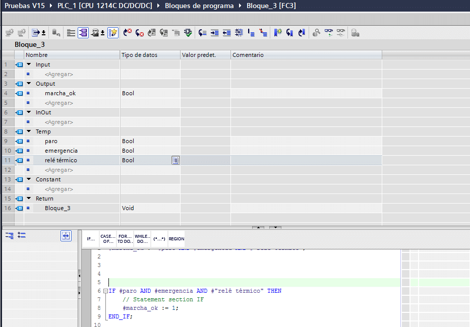 Utilización de AND en SCL dentro de un IF.