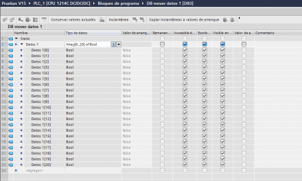 Mover datos de un DB a otro DB en TIA Portal