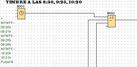 Timbre por horas controlado en programación LOGO 8.