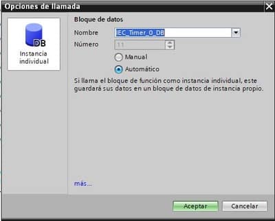 Crear temporizadores en TIA Portal con un DB de instancia individual