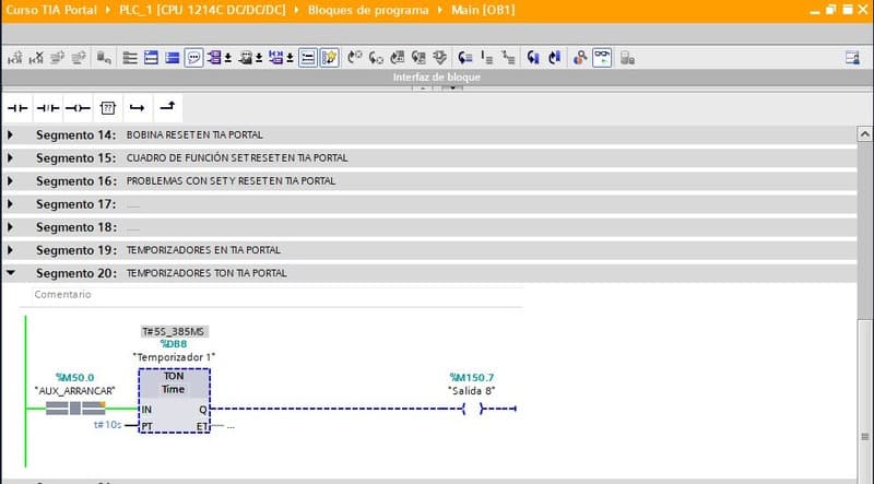 Temporizador TON en TIA Portal cómo funciona y cuando activa la salida