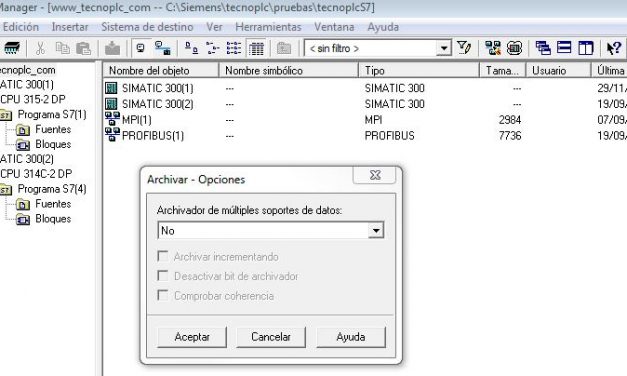 Archivar proyecto de Step7 para reducir su tamaño