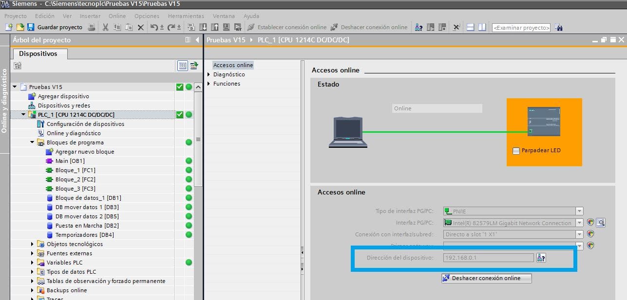 No establece conexión TIA Portal volver a encontrar dispositivos.