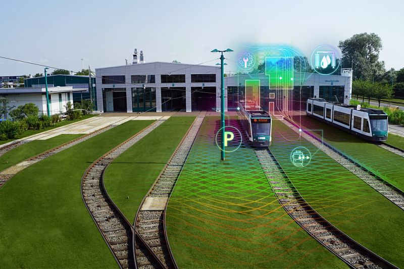 Cochera automatizada para tranvías autónomos