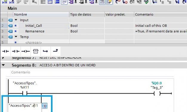 Acceso a bit dentro de una variable en TIA Portal