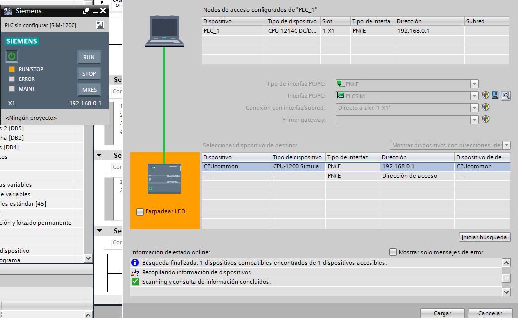 Forzar variable en SCL durante la simulación TIA Portal