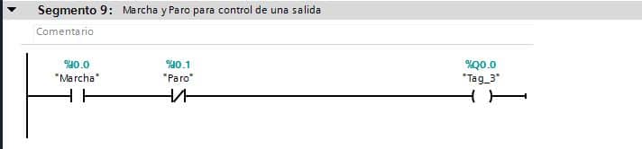 Control de la bobina programación en KOP.