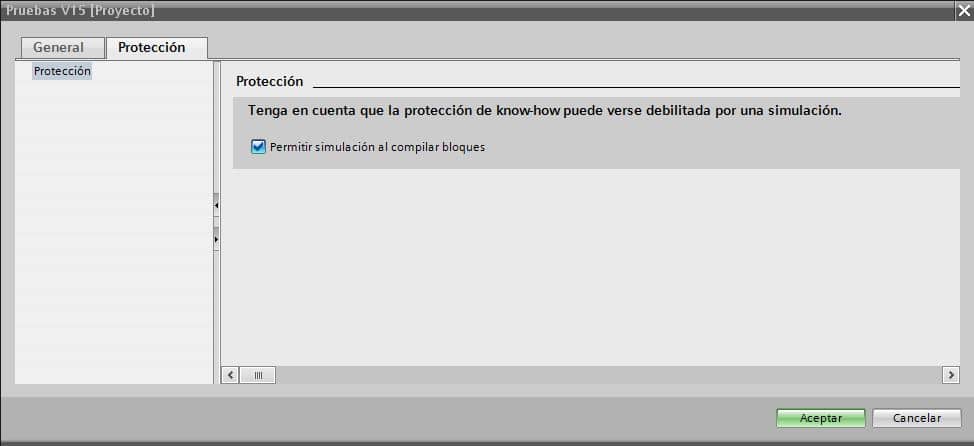 Permitir simulación de SCL en TIA Portal