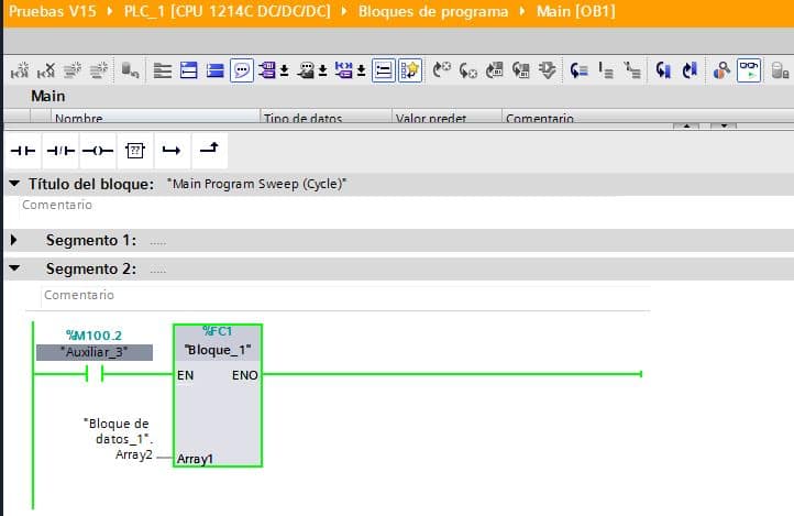 Forzar variables en el PLC.