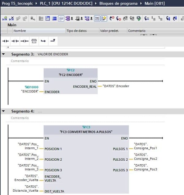 Programa para encoder y su Reset en control plató televisión.