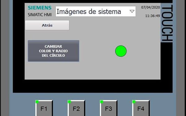 Script cambiar color círculo y radio del círculo HMI TIA Portal