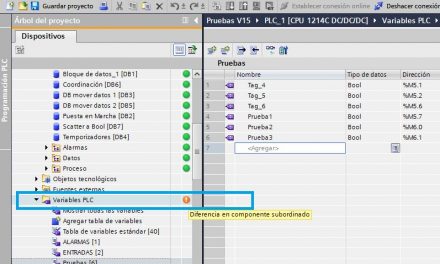 Tablas de variables en TIA Portal V15 mejoradas y diferencias