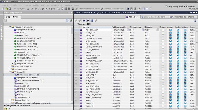 Todas las variables del proyecto juntas sin ordenar