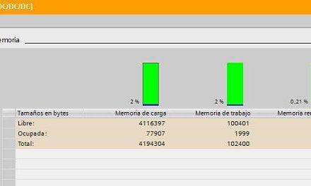 Memoria ocupada TIA Portal en proyecto y visualización Online