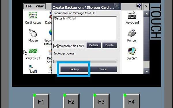 Backup programa HMI TIA Portal para guardar en tarjeta SD
