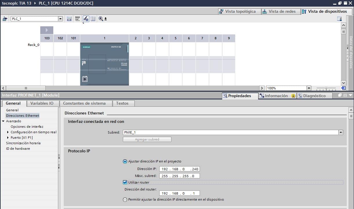 Configuración TIA Portal para servicio remoto TIA Portal con la opción de utilizar router.