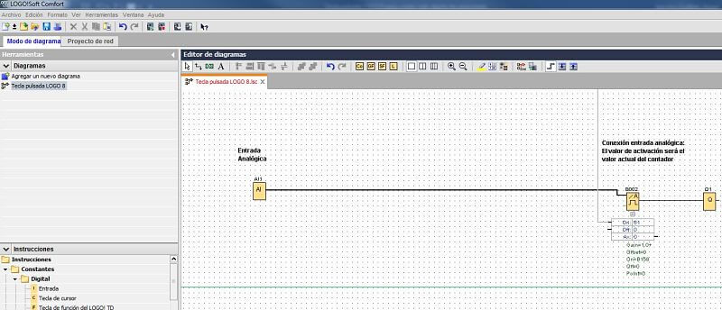 Elementos software utilizados en la creación del ejemplo en LOGO 8