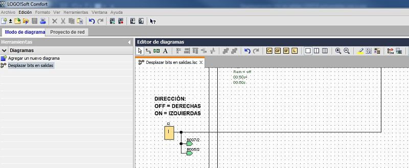 Entrada para determinar el sentido de activación de salidas LOGO 8