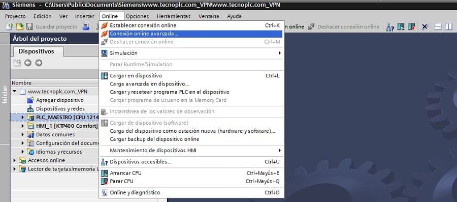 Establecer conexión Online avanzada para conexión Remota PLC Siemens S7-1200
