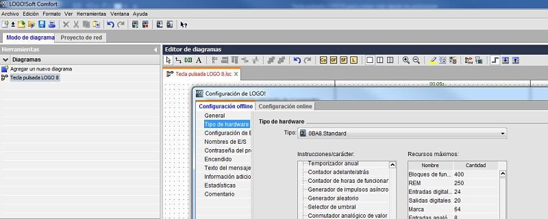 Modelo CPU utilizada en el proyecto tecla pulsada LOGO 8