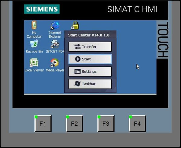 Opciones para acceder al panel de control de la HMI Siemens