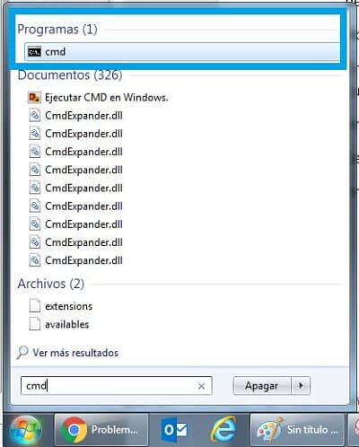 Seleccionar la función CMD de Windows