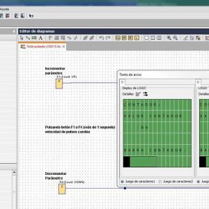 Visualización del valor de contador en pantalla en ejemplo tecla pulsada LOGO 8