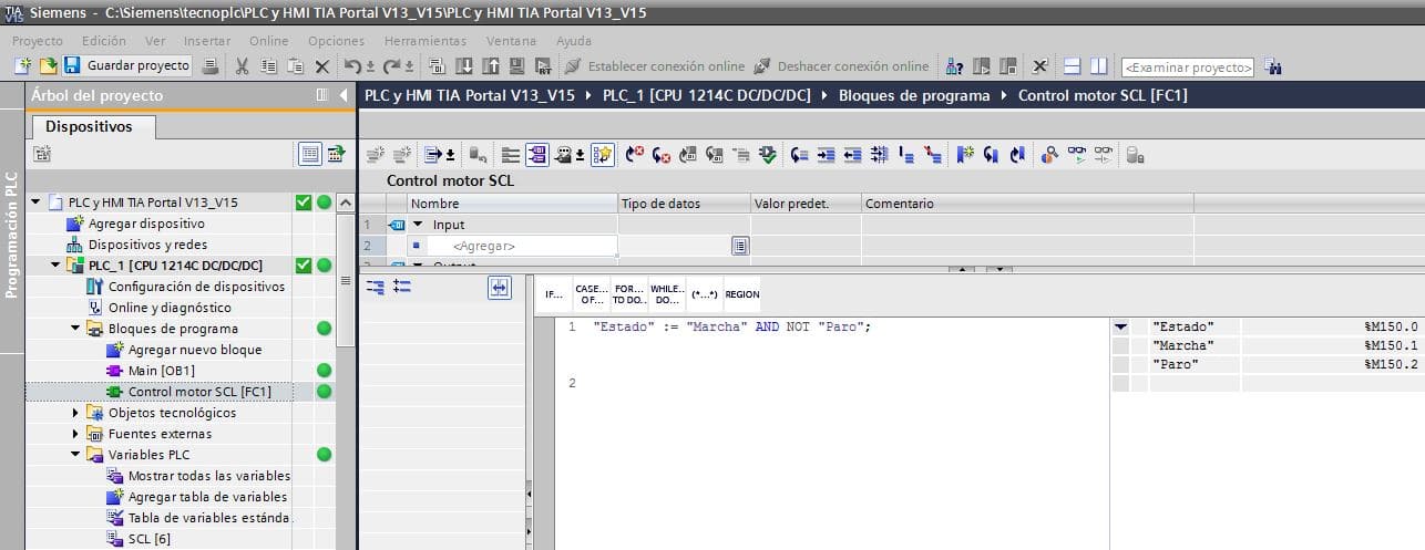 Activar la marca Estado en SCL en la programación.