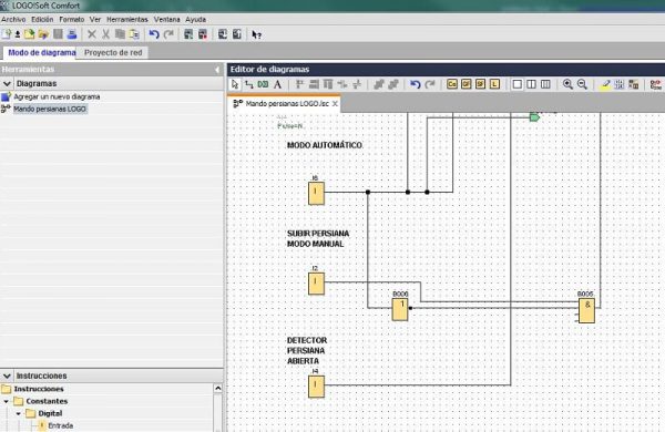 Componentes Software utilizado en control persianas LOGO 8