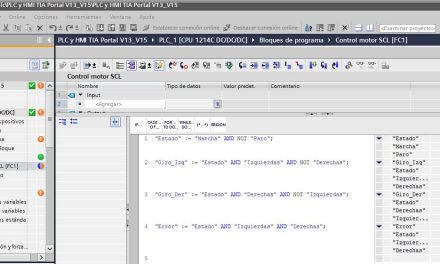 Programación SCL control motor simple marcha paro TIA Portal